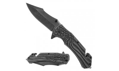 Falcon 8 1/4"  US Flag Spring Assisted Pocket Knife KS3613BK Falcon 8 1/4"  US Flag Spring Assisted Pocket Knife KS3613BK